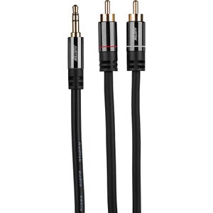 Main product image for Audtek Y35SM-6 6 ft. Premium 2 RCA Male to 1 Slim 3.5mm Stereo Male Y Adapter Cable181-974